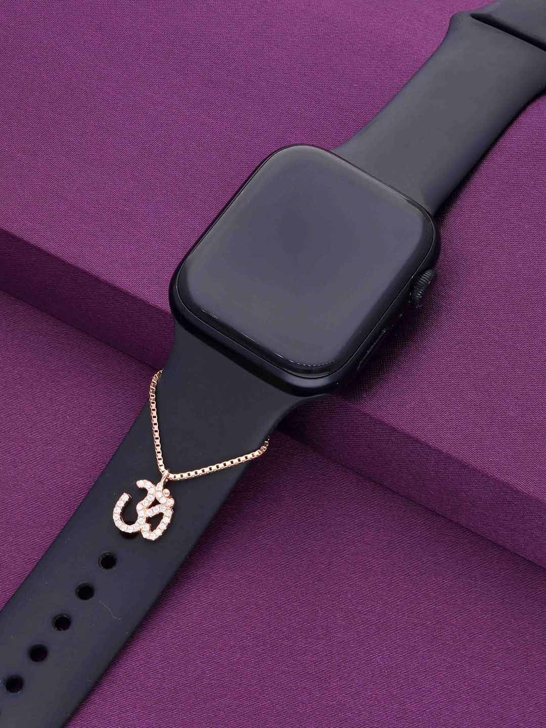 

KAI JEWEL Stone Studded Om Watch Charm, Rose gold