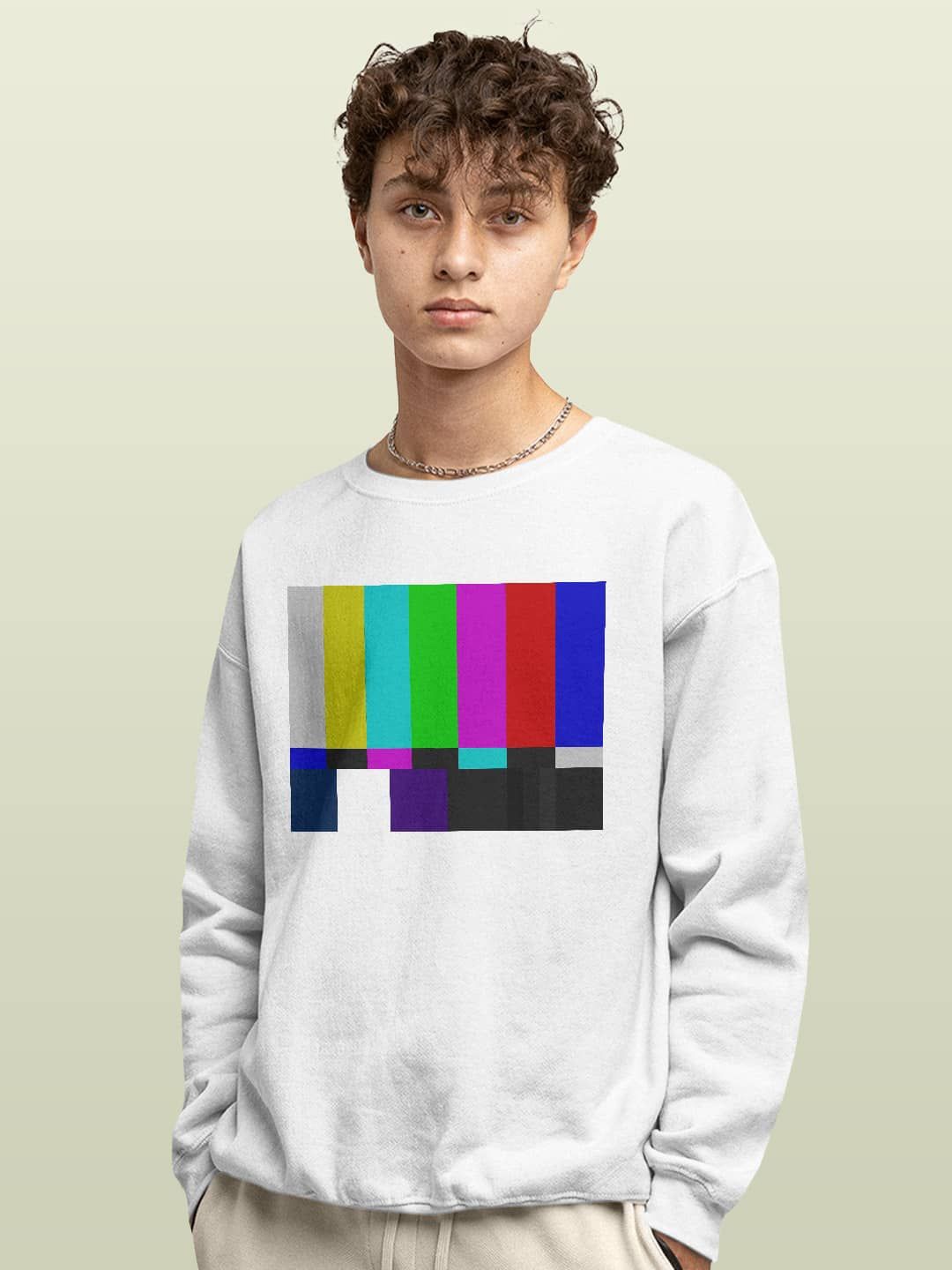 

macmerise Men Printed Sweatshirt, White