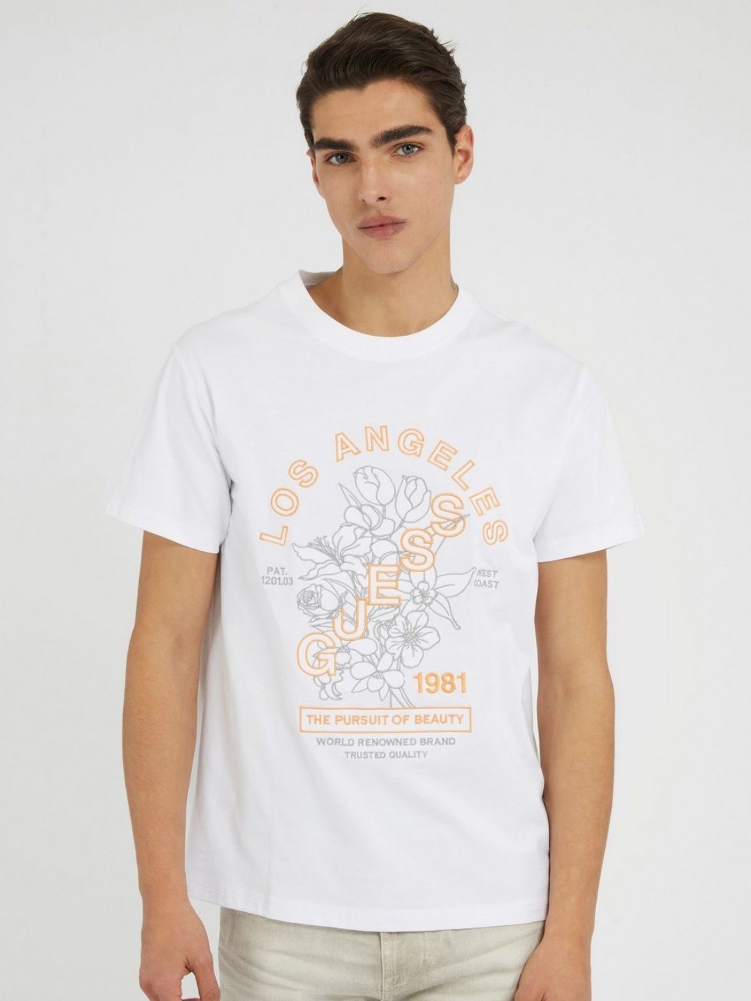 

GUESS Men Typography Printed T-shirt, White