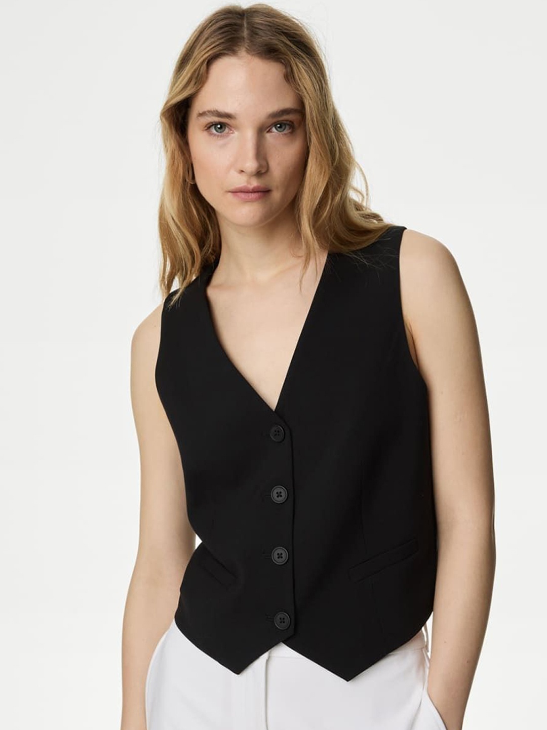 

Marks & Spencer Sleeveless Waistcoat, Black