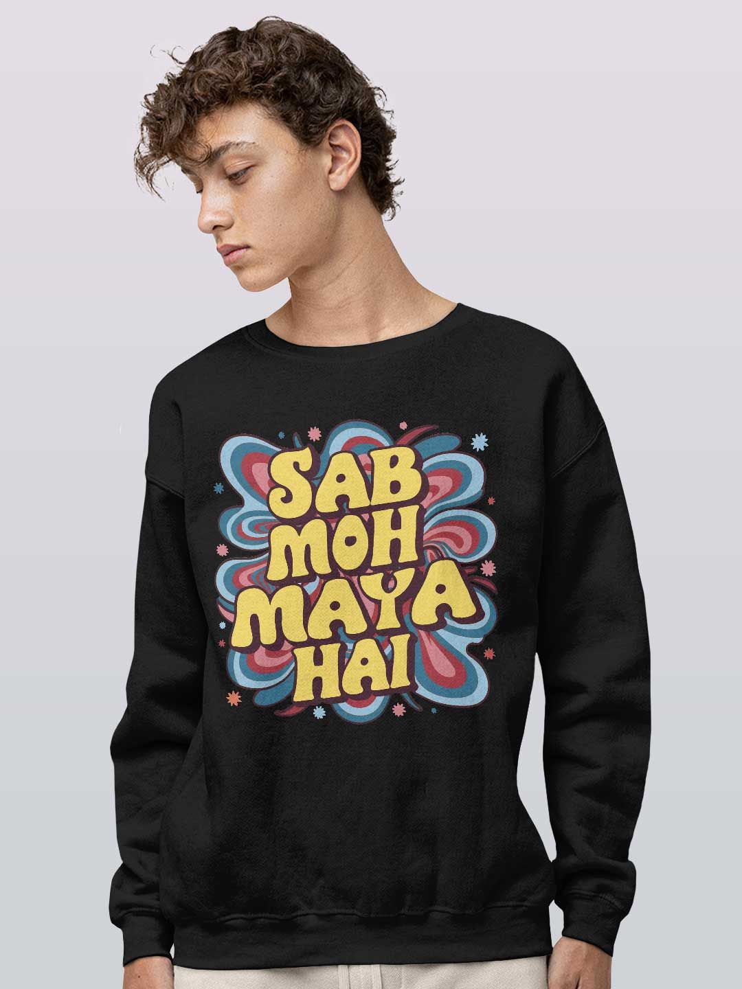 

macmerise Men Printed Sweatshirt, Black