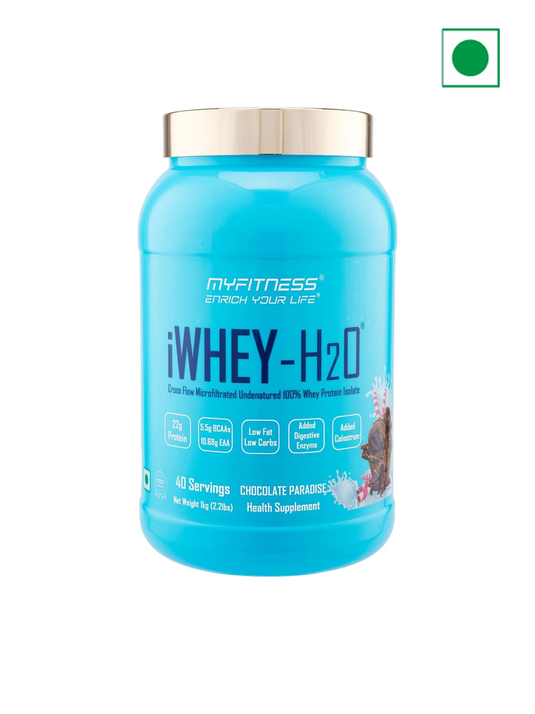 

Myfitness Microfiltrated Undenatured Whey Protein Isolate-Chocolate Paradise Flavour-1kg, Blue