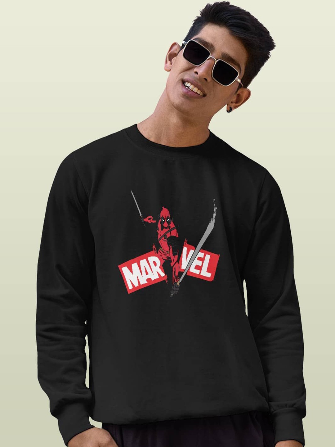 

macmerise Men Printed Sweatshirt, Black