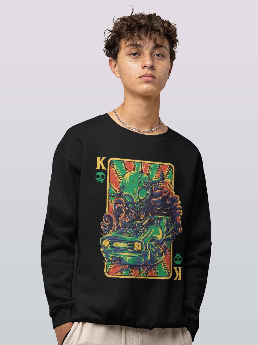 

macmerise Men Printed Sweatshirt, Black