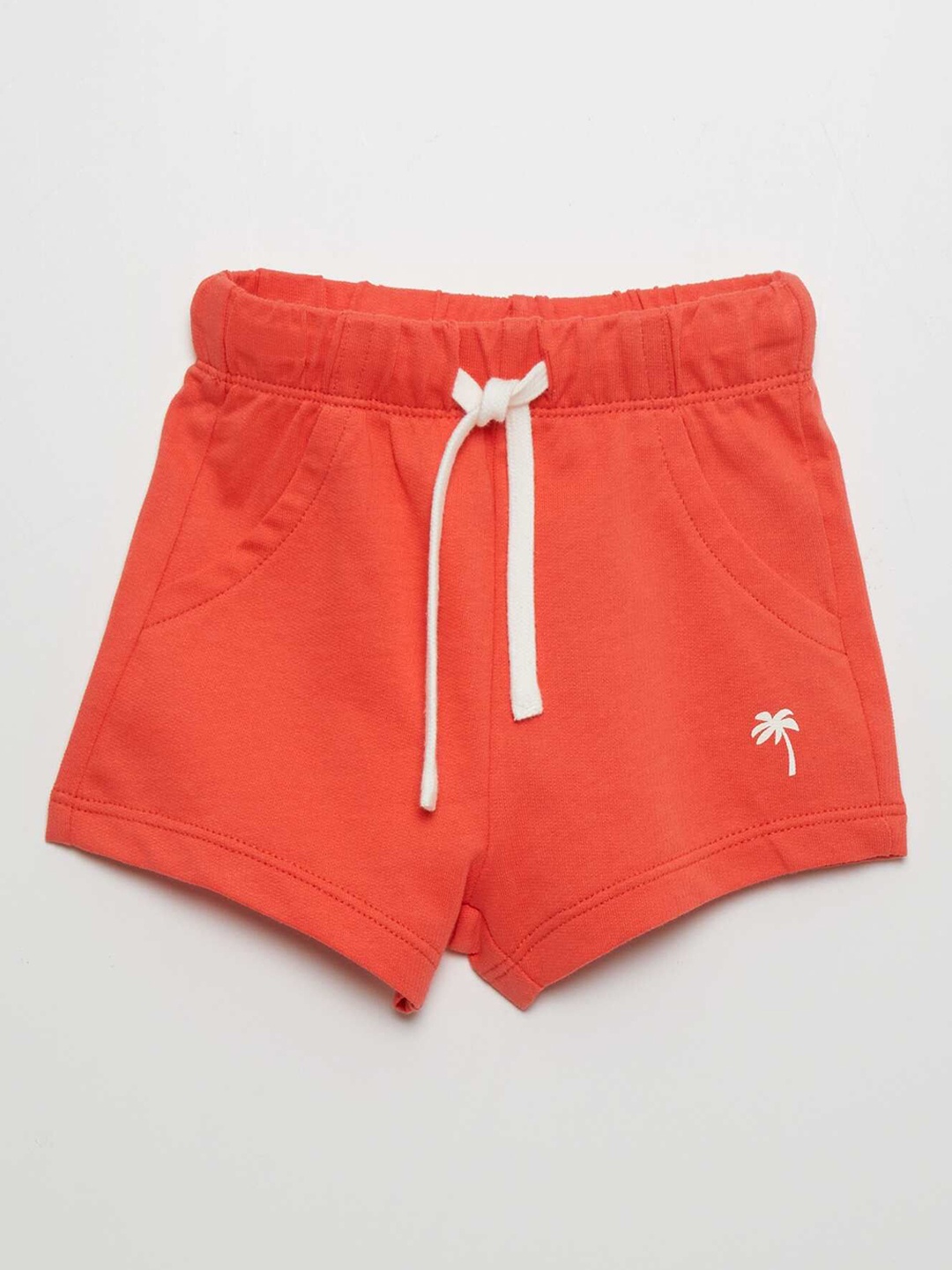 

KIABI Boys Mid Rise Pure Cotton Shorts, Red