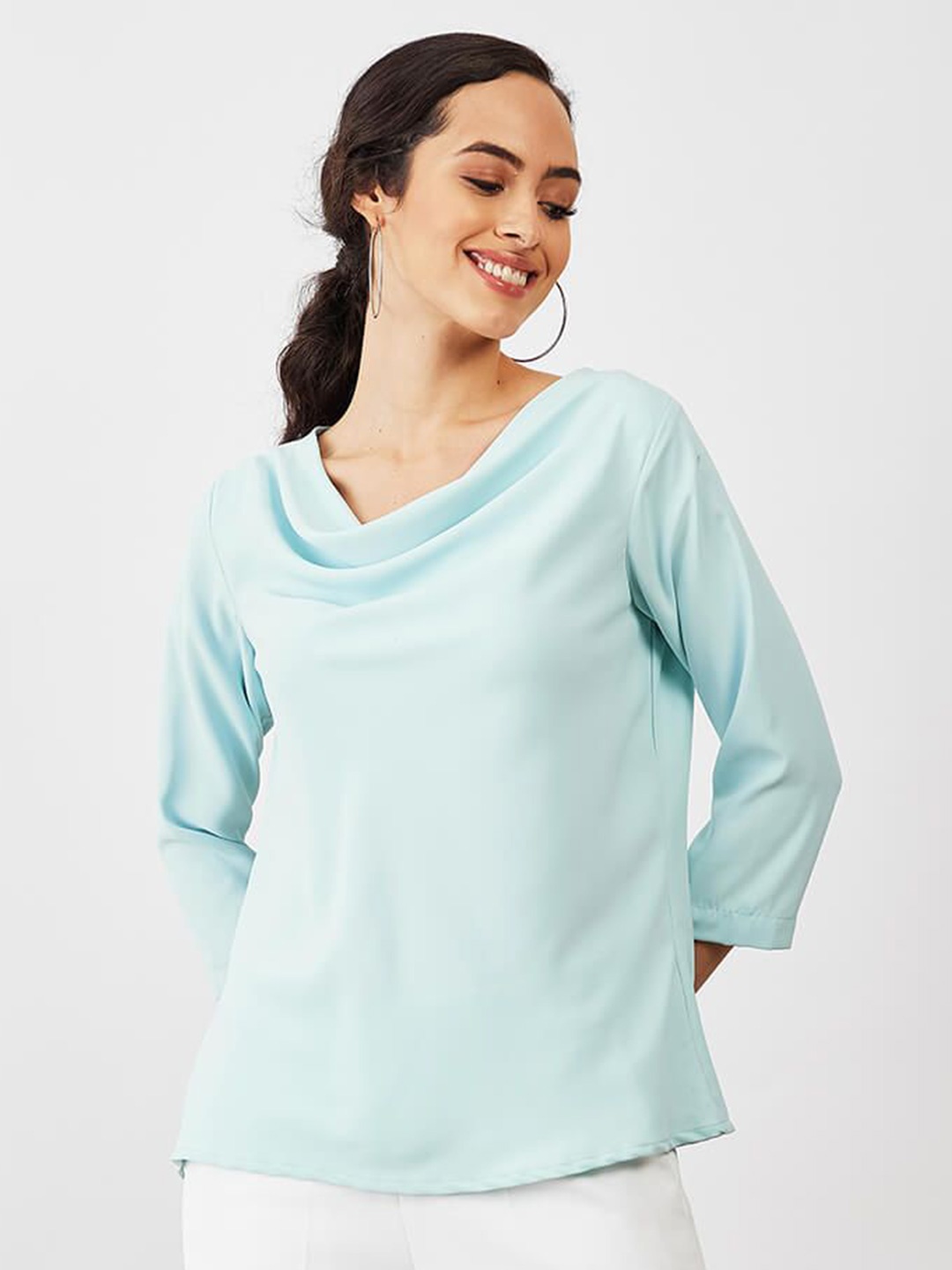 

SALT ATTIRE Cowl Neck Top, Blue