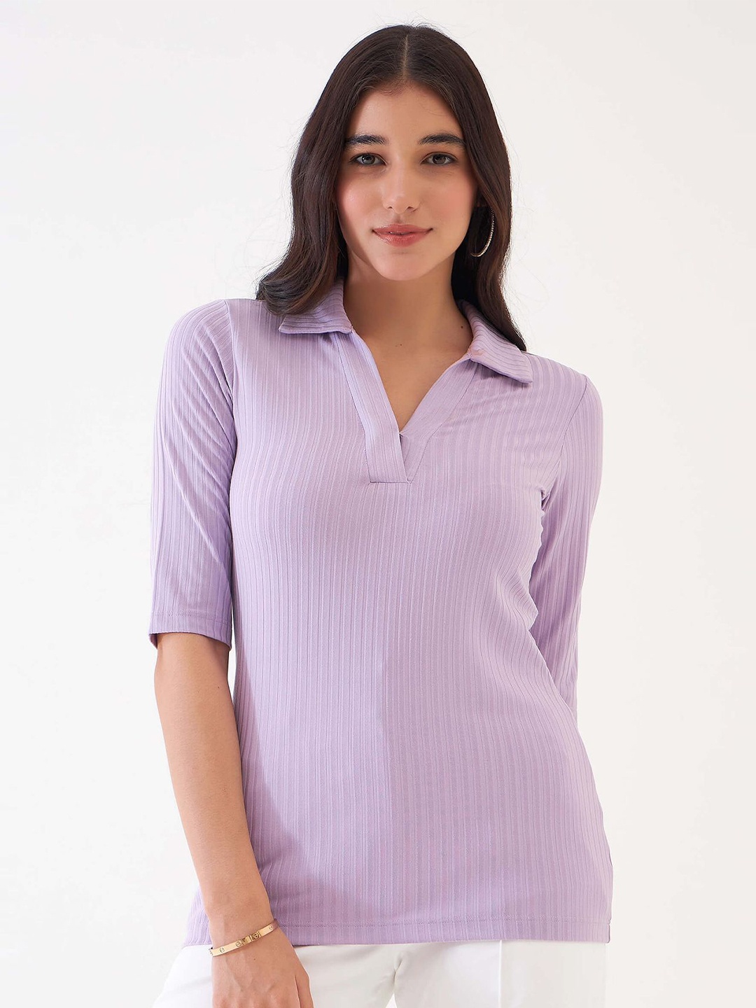 

SALT ATTIRE Striped Top, Lavender