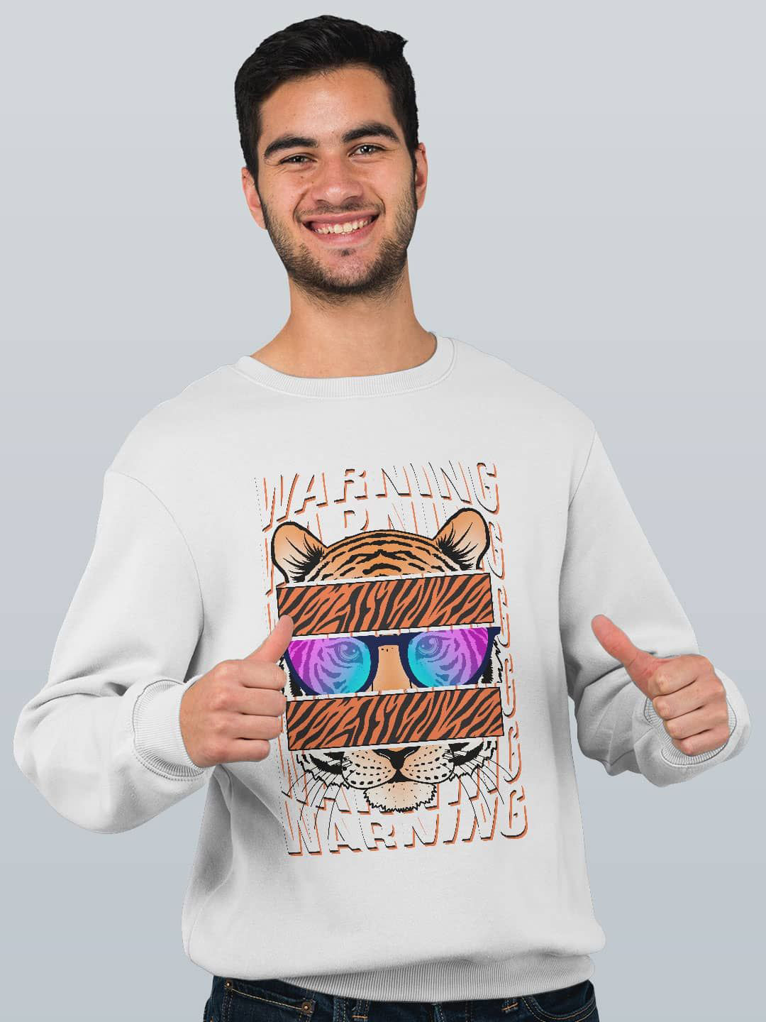 

macmerise Men Printed Sweatshirt, White