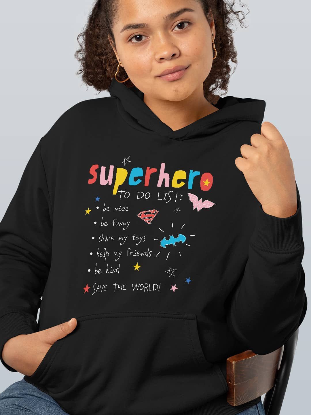 

macmerise Women Printed Hooded Sweatshirt, Black