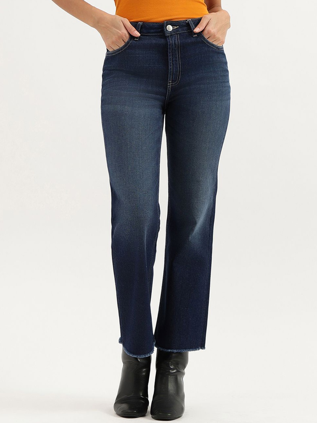 

United Colors of Benetton Women Straight Fit High-Rise Light Fade Jeans, Blue