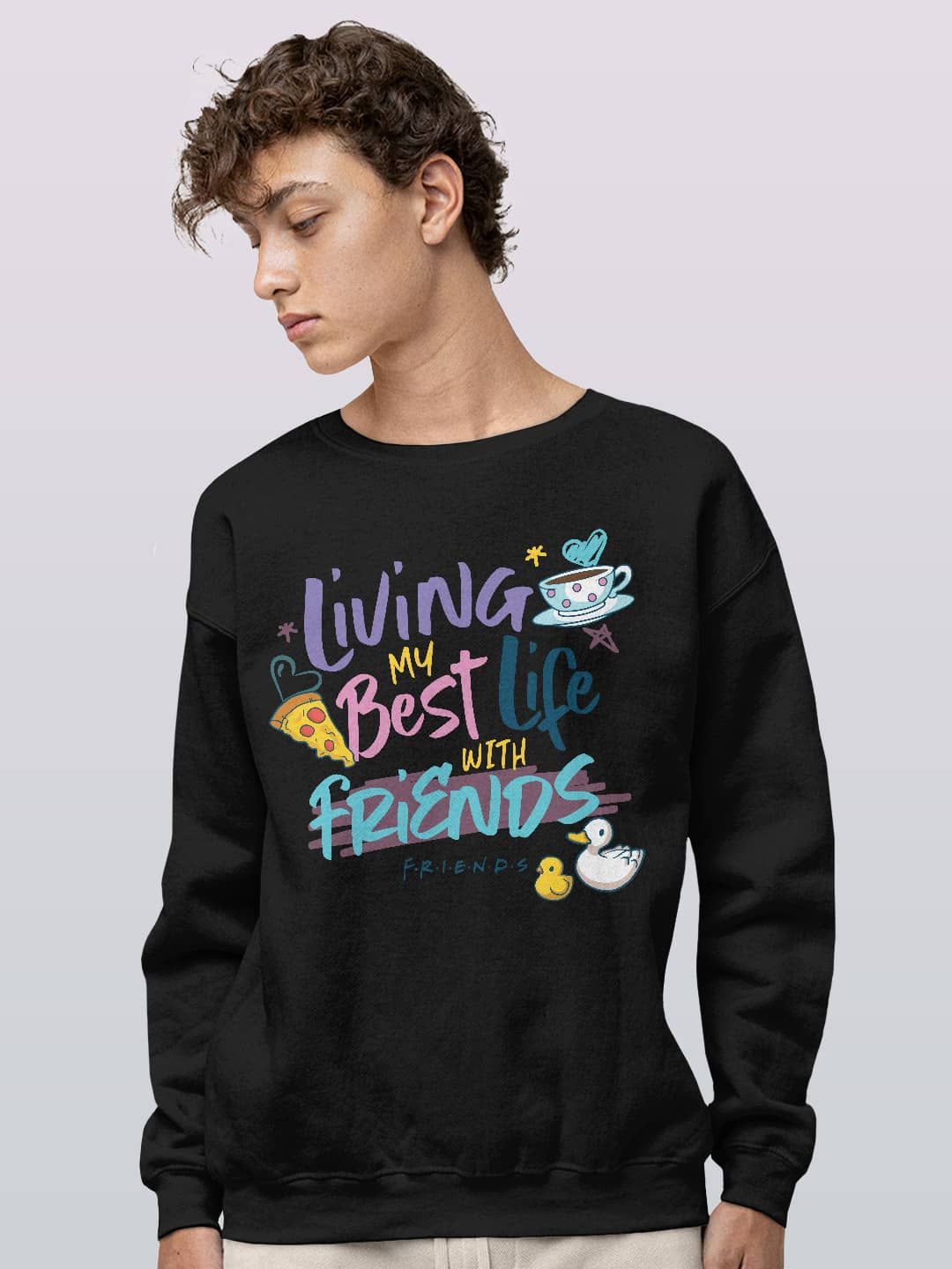 

macmerise Men Printed Sweatshirt, Black