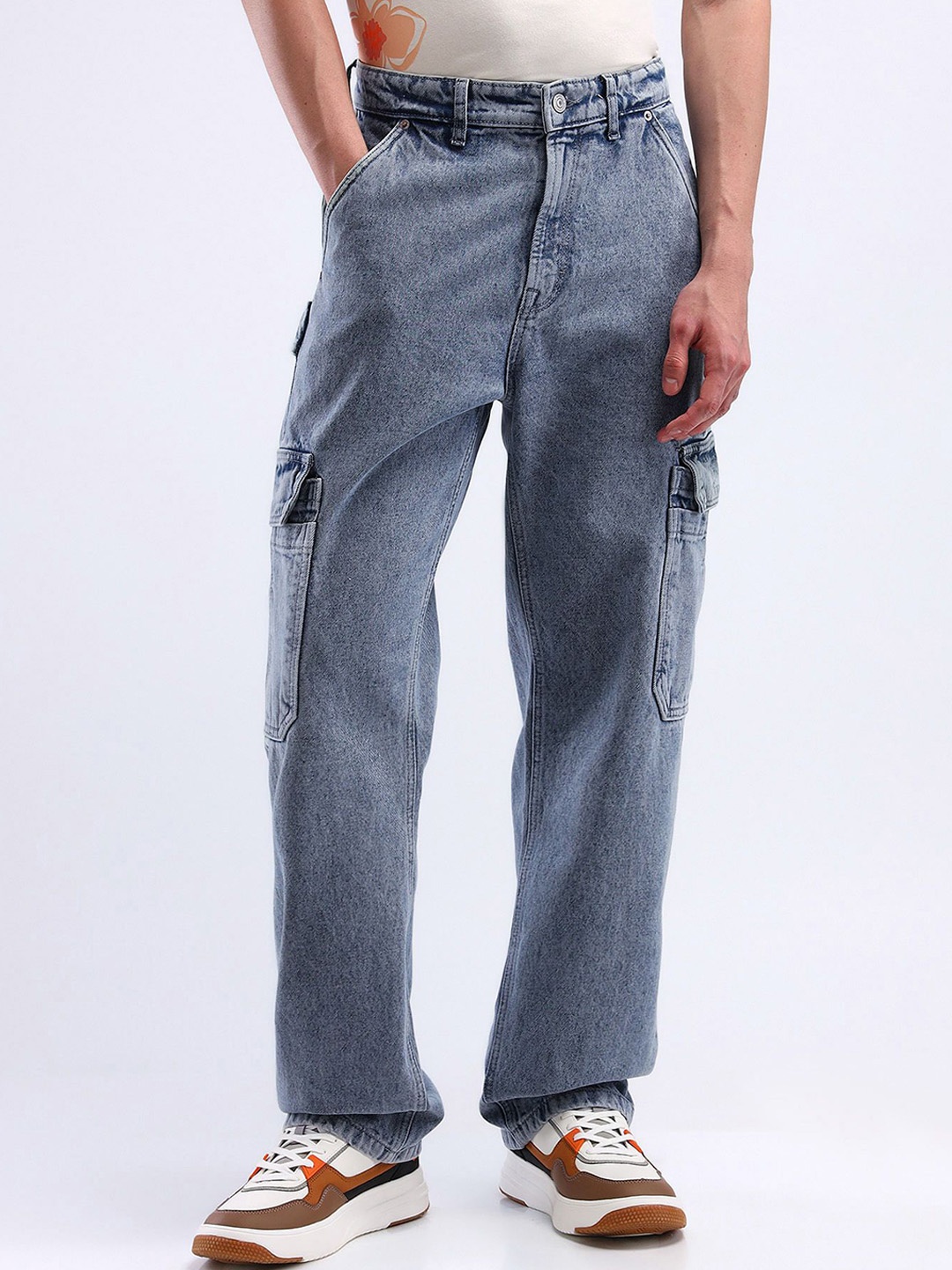 

Flying Machine Men High-Rise Cotton Heavy Fade Stretchable Jeans, Blue