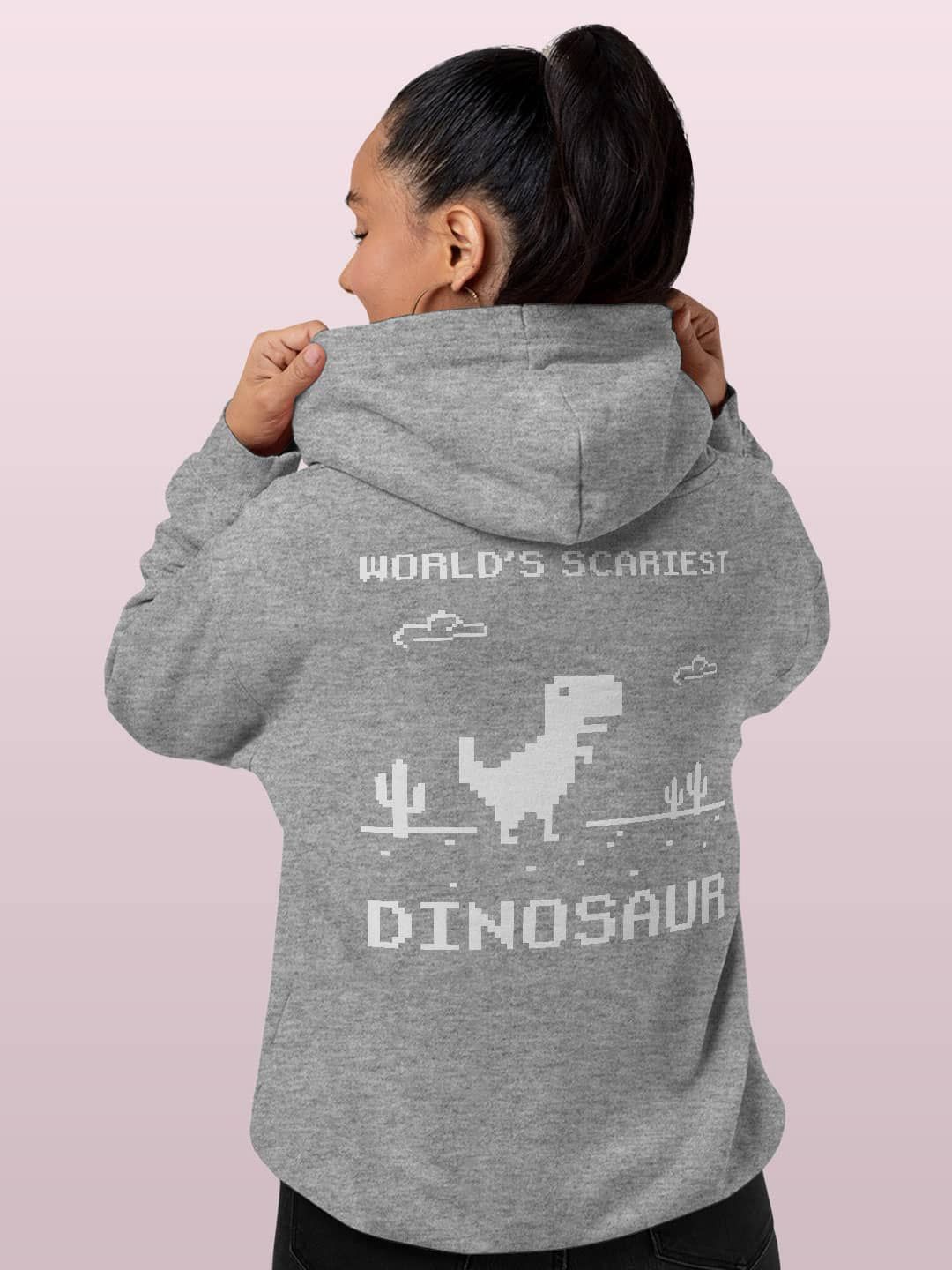 

macmerise Women Printed Hooded Sweatshirt, Grey