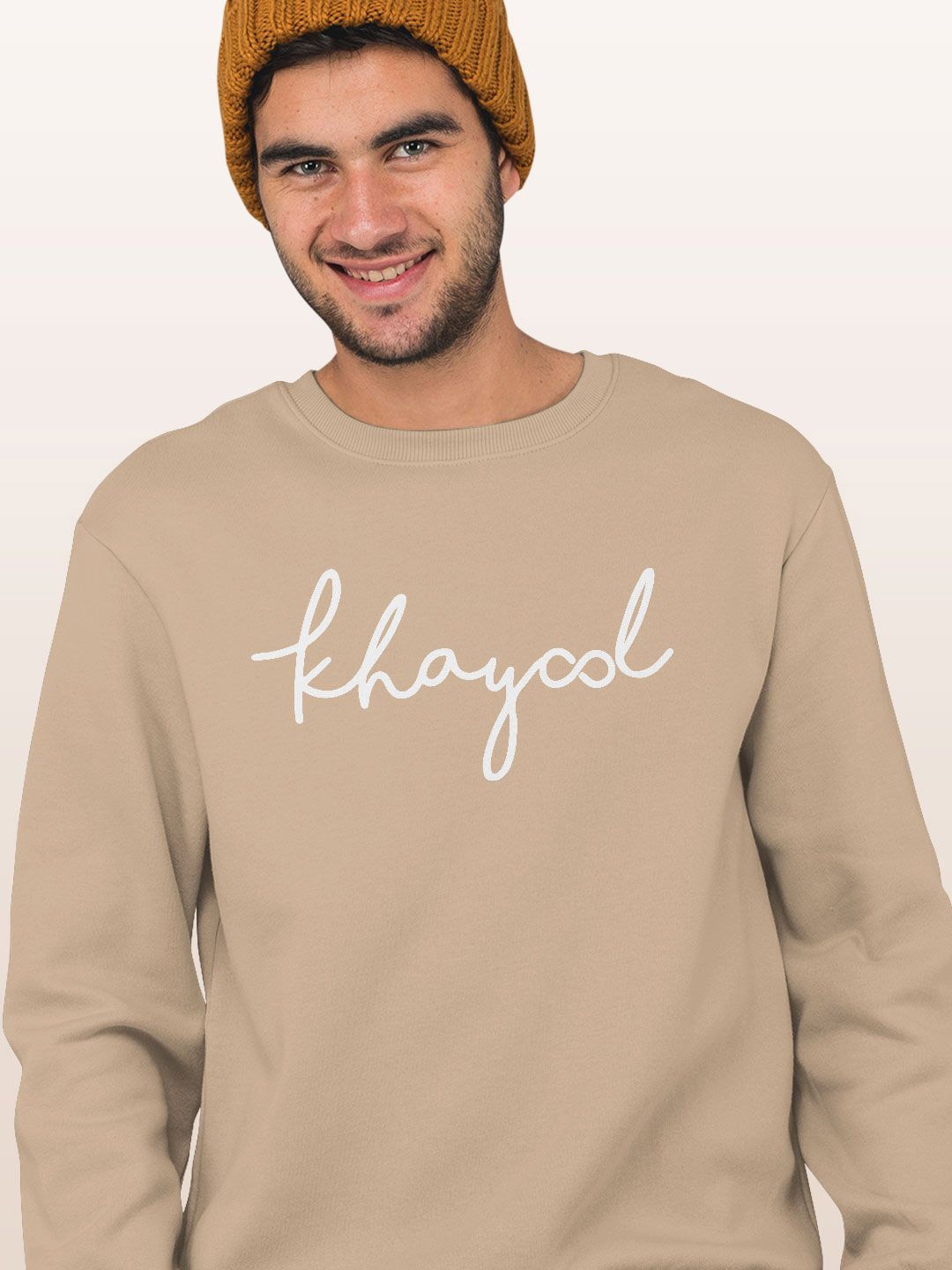 

macmerise Men Printed Sweatshirt, Beige