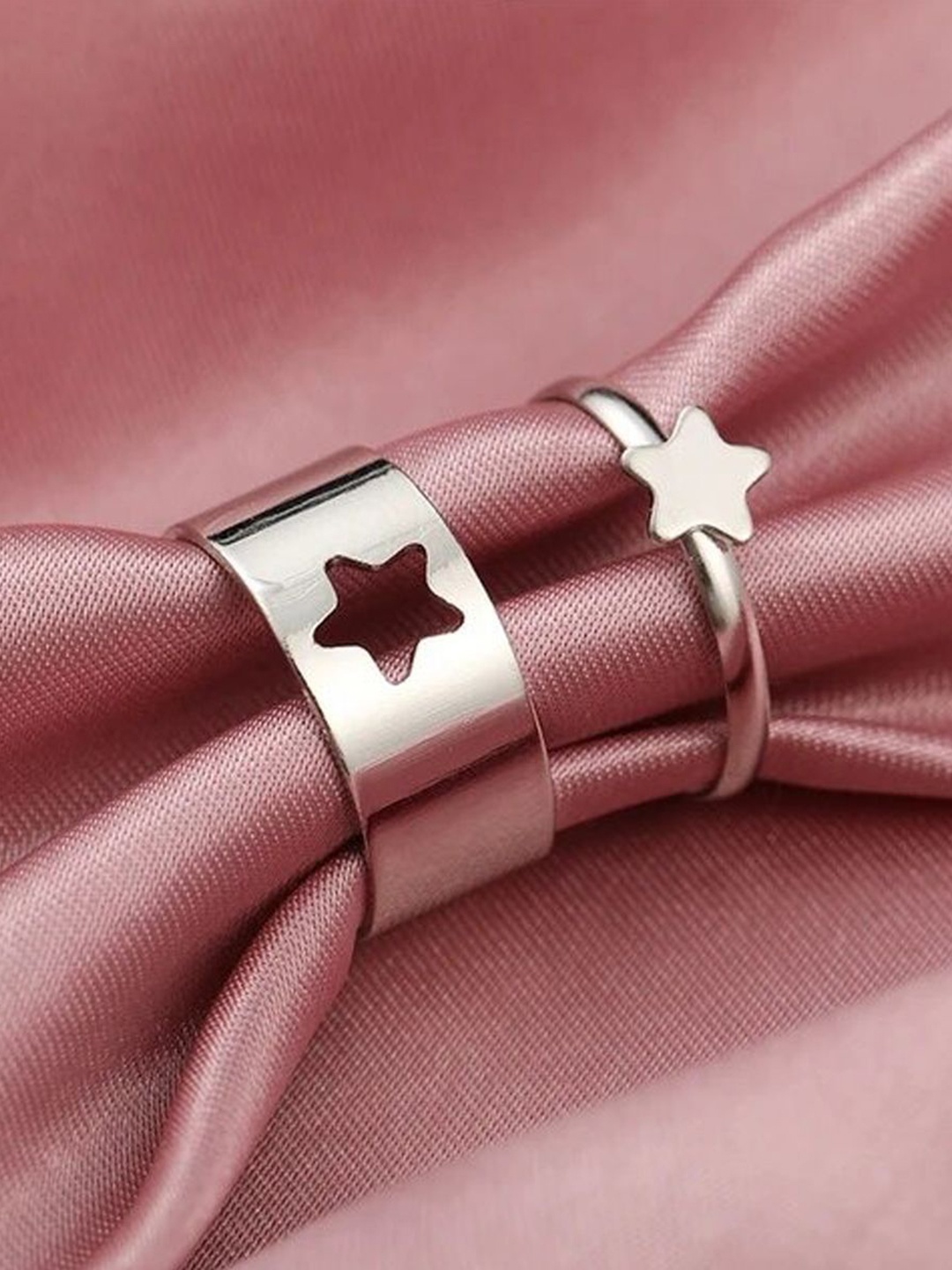 

Jewels Galaxy Set Of 2 Silver-Plated Finger Rings