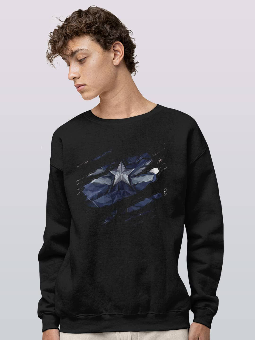 

macmerise Men Printed Sweatshirt, Black