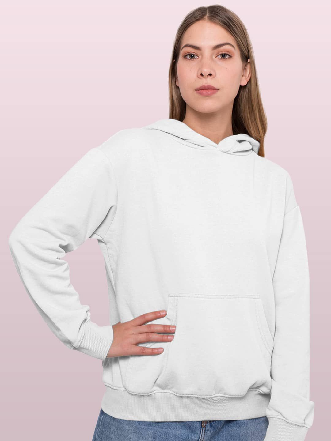 

macmerise Women Hooded Sweatshirt, White