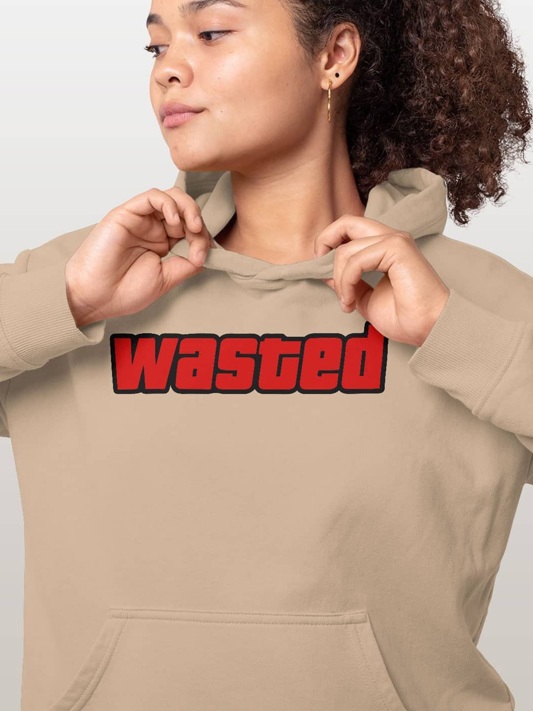 

macmerise Women Hooded Sweatshirt, Beige