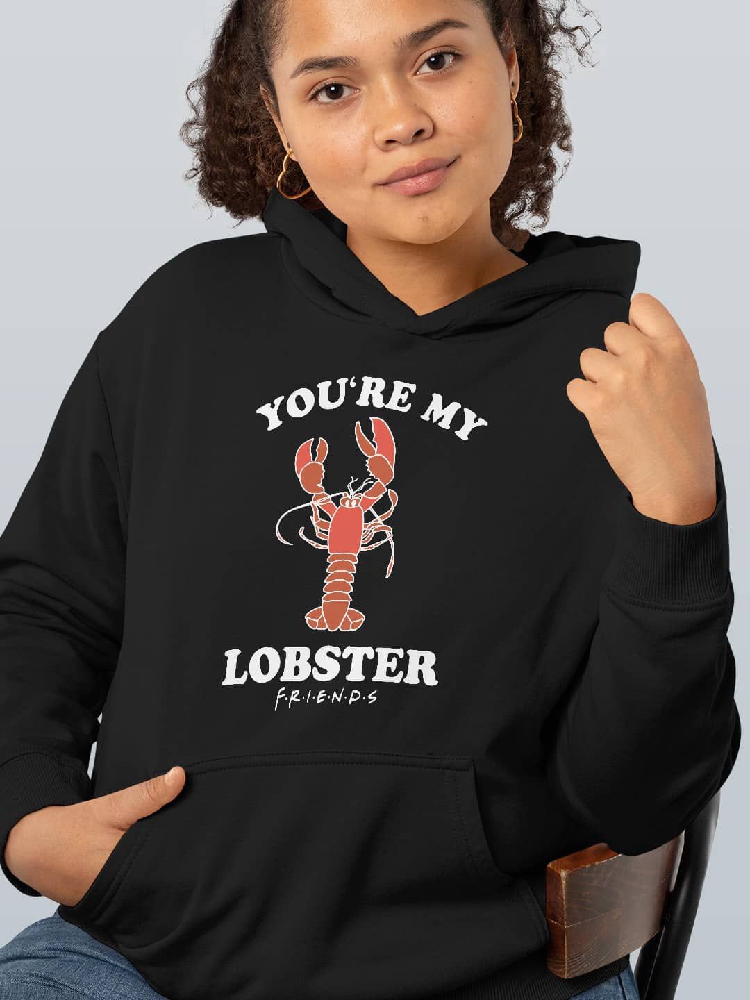 

macmerise Women Printed Hooded Sweatshirt, Black