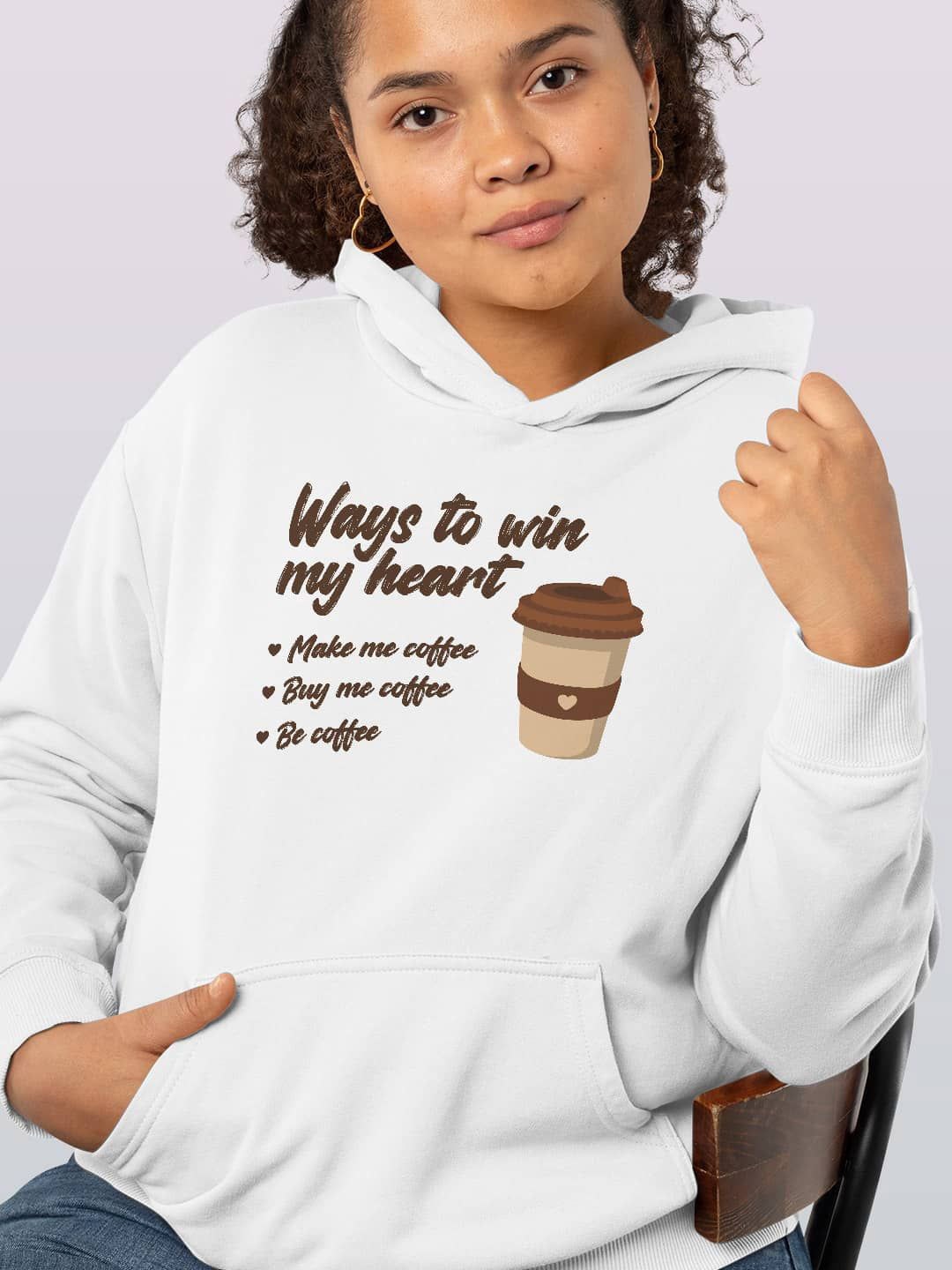 

macmerise Women Printed Hooded Sweatshirt, White