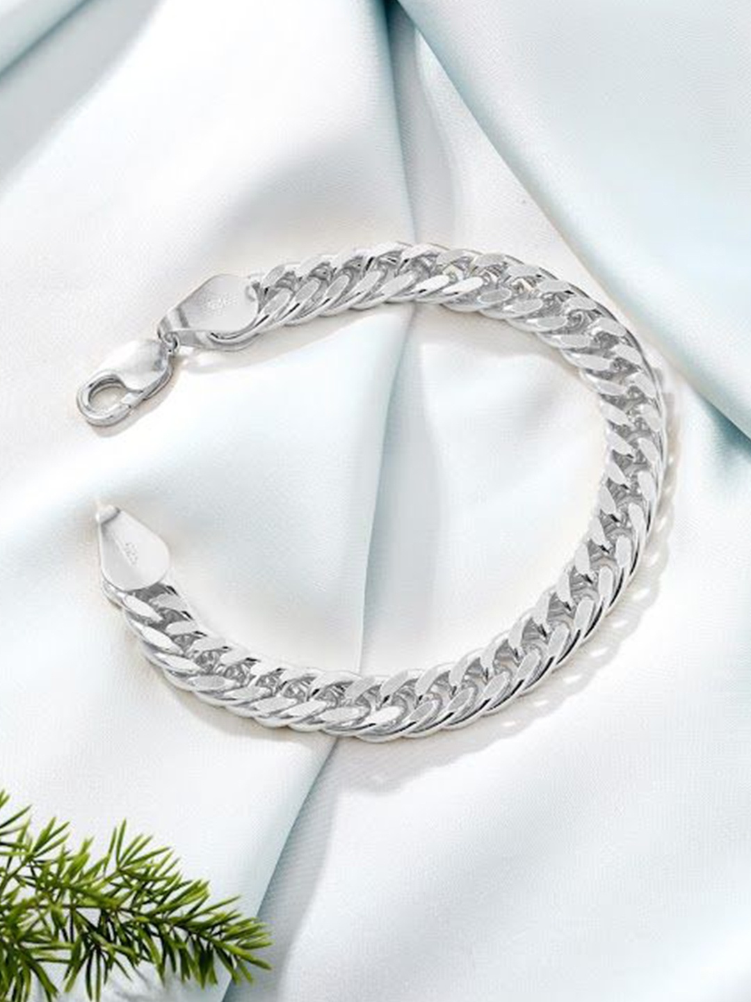 

Zavya Men 925 Sterling Silver Rhodium-Plated Link Bracelet