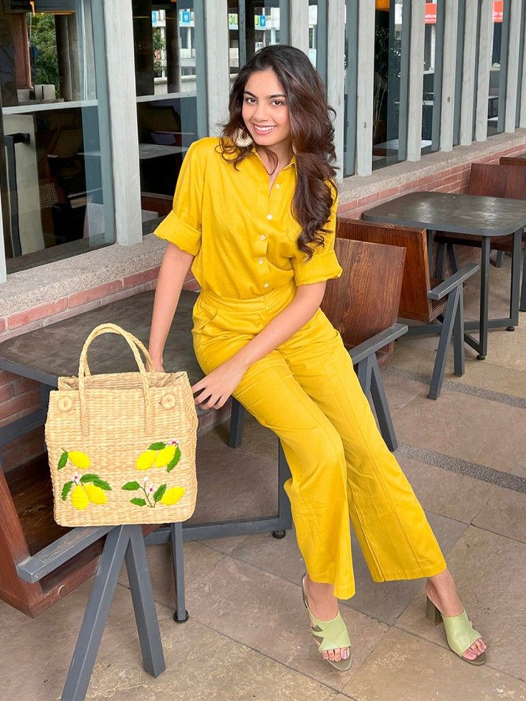 

Uptownie Linen Two Piece Co-ord Set, Mustard