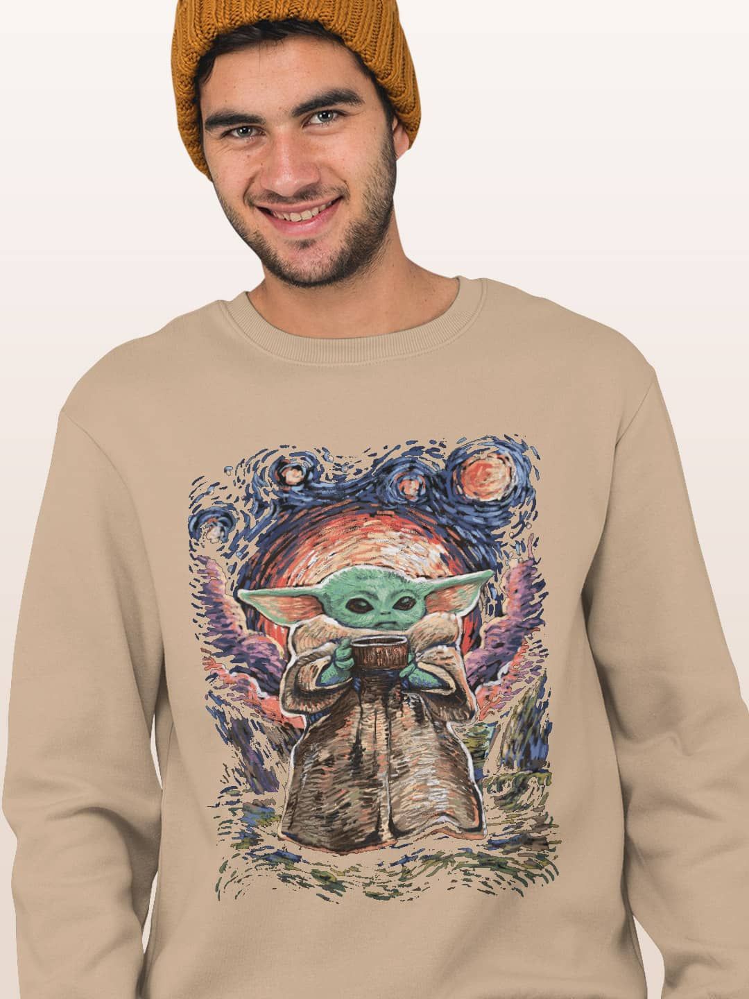 

macmerise Men Printed Sweatshirt, Beige