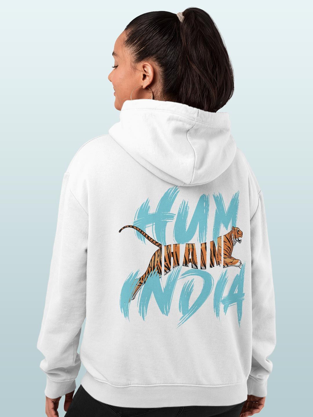 

macmerise Women Printed Hooded Sweatshirt, White