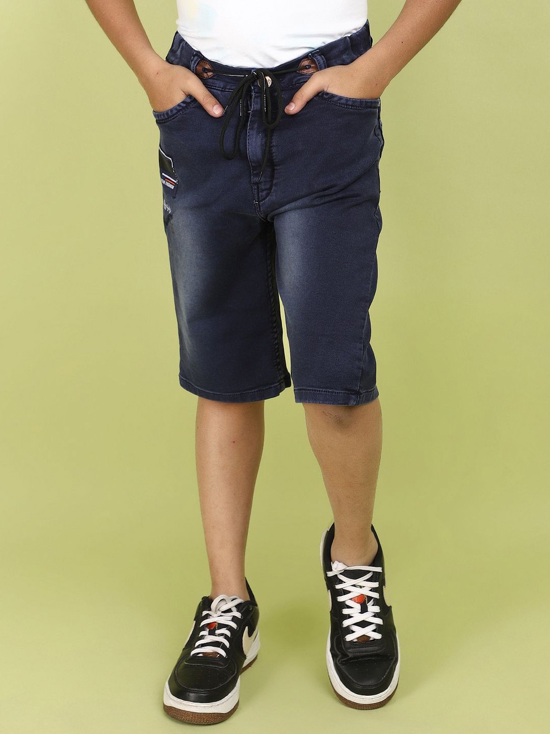 

V-Mart Boys Faded Denim Shorts, Blue