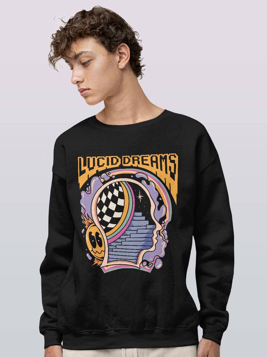 

macmerise Men Printed Sweatshirt, Black