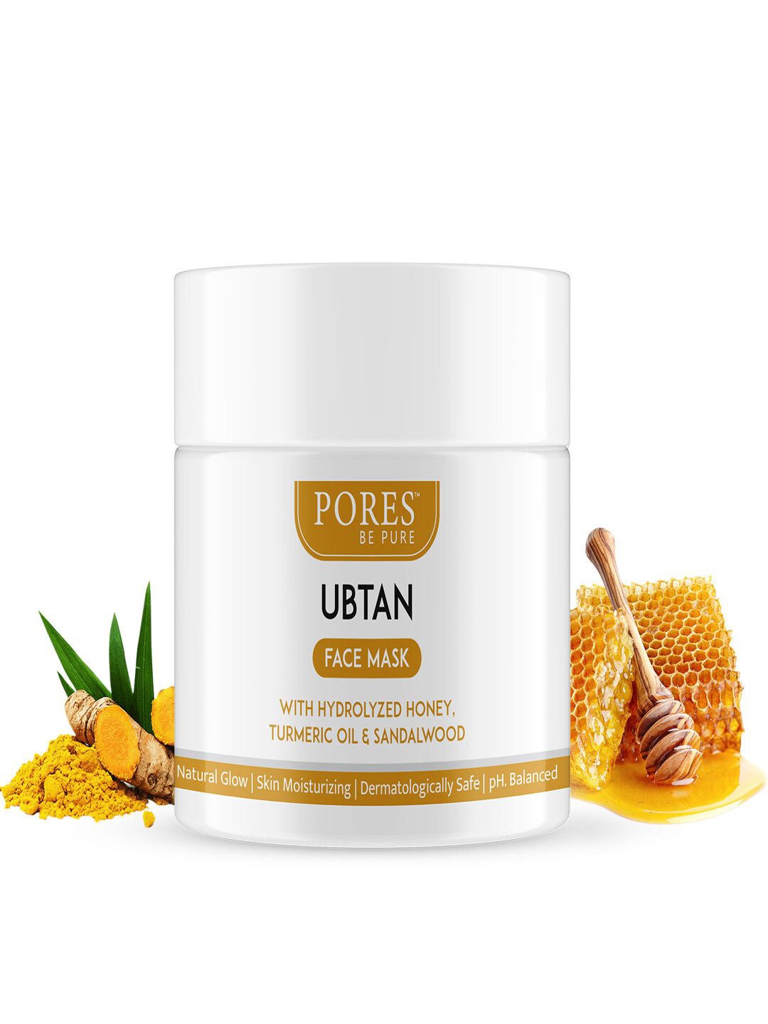 

PORES Be Pure Ubtan Face Mask With Honey Turmeric & Sandalwood For Glowing Skin-100g, White