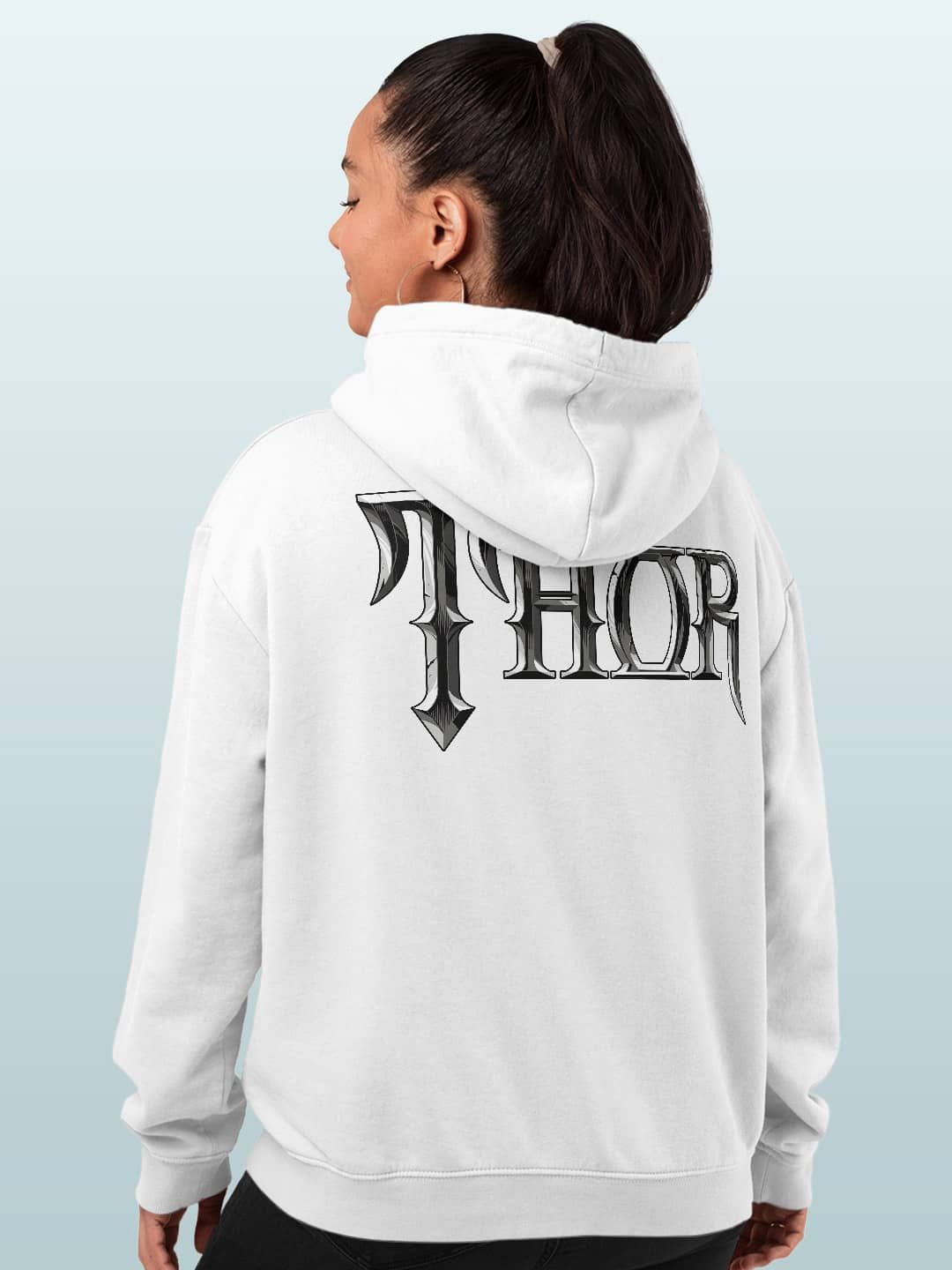 

macmerise Women Printed Hooded Sweatshirt, White