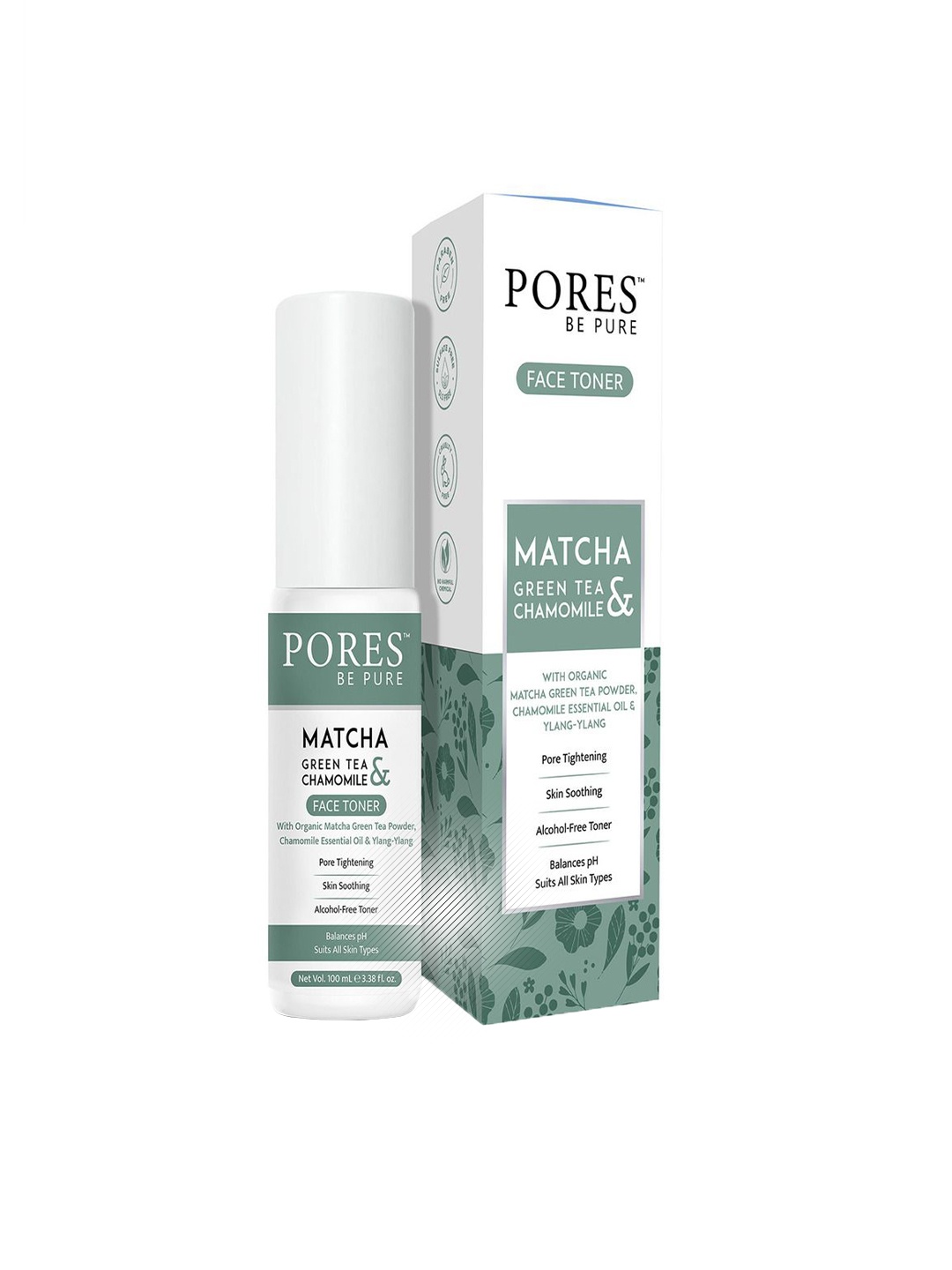

PORES Be Pure Matcha Set Of 3 Green Tea Face Toner- 100ml Each, White