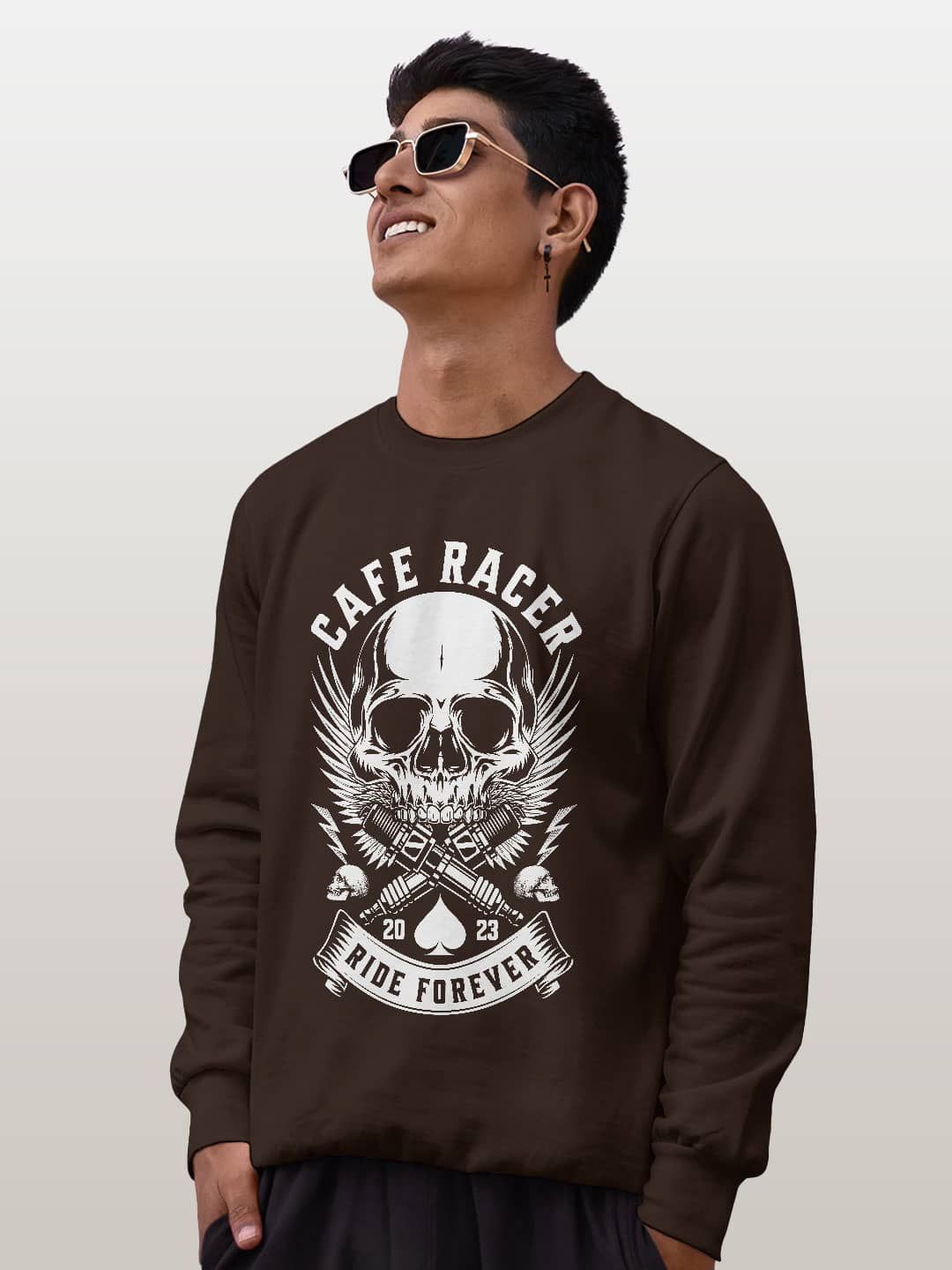 

macmerise Men Printed Sweatshirt, Brown