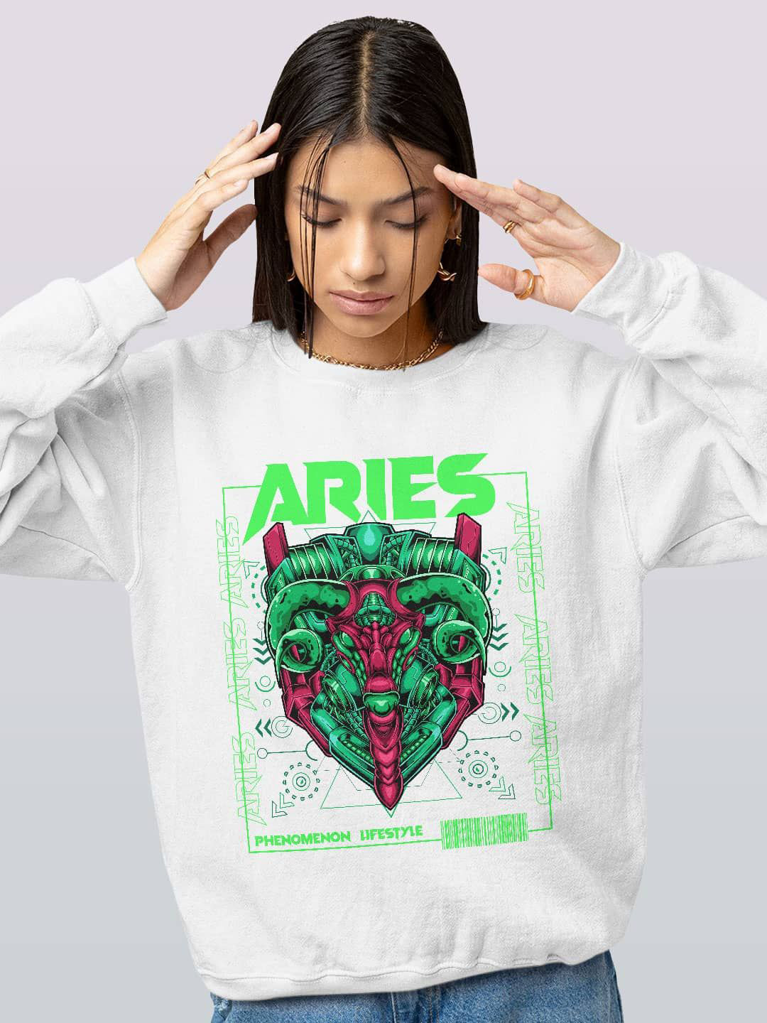 

macmerise Men Printed Sweatshirt, White