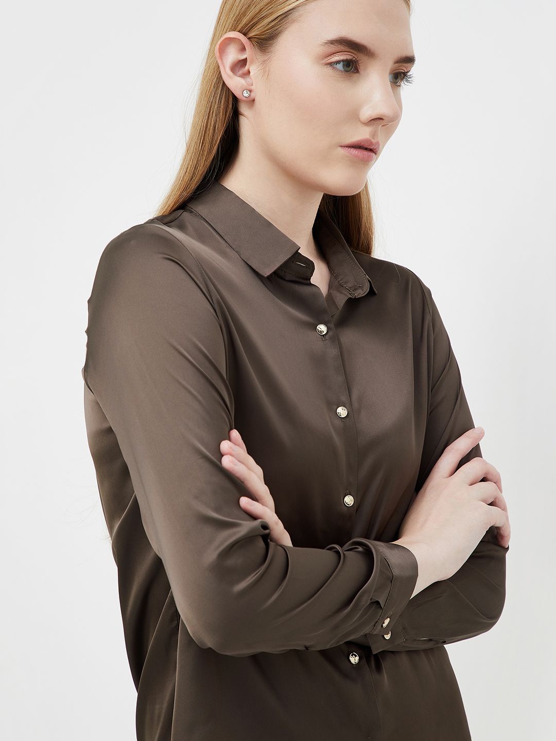 

CODE by Lifestyle Shirt Style Top, Brown