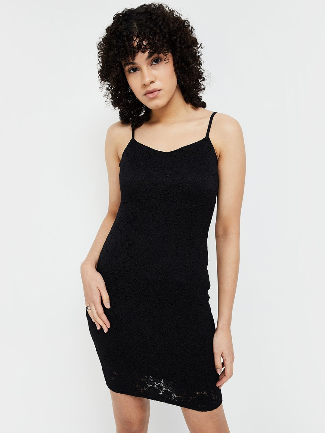 

Ginger by Lifestyle Sleeveless Shoulder Straps Bodycon Dress, Black