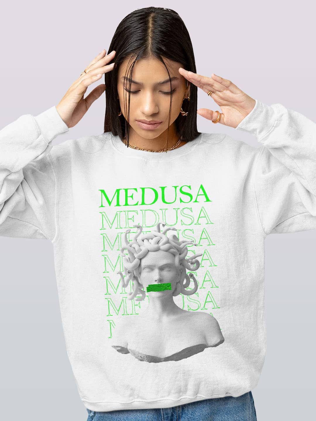 

macmerise Men Printed Sweatshirt, White