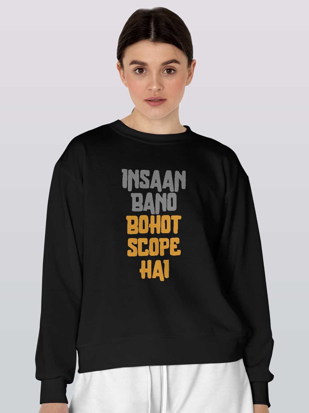 

macmerise Men Printed Sweatshirt, Black