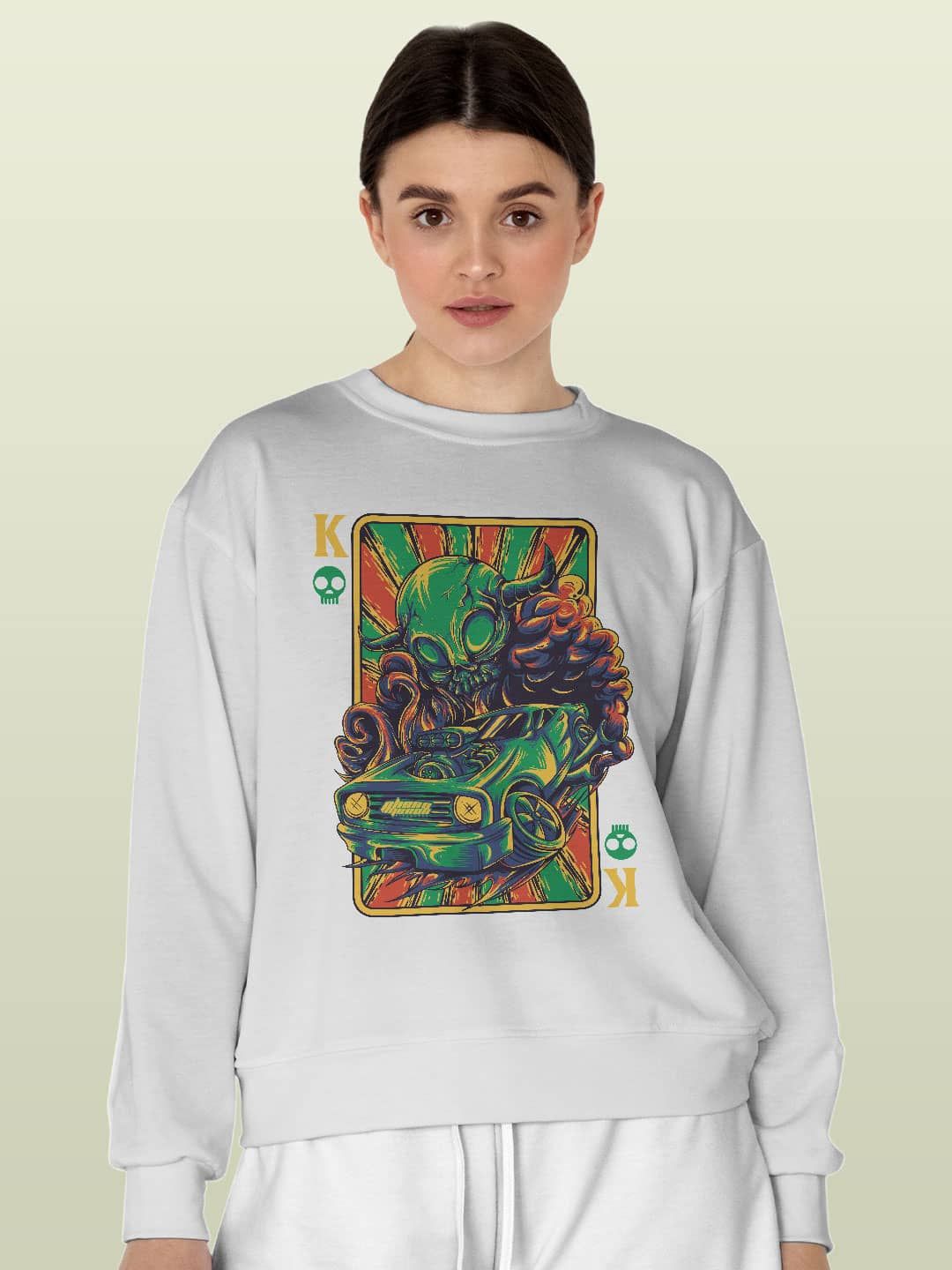 

macmerise Men Printed Sweatshirt, White
