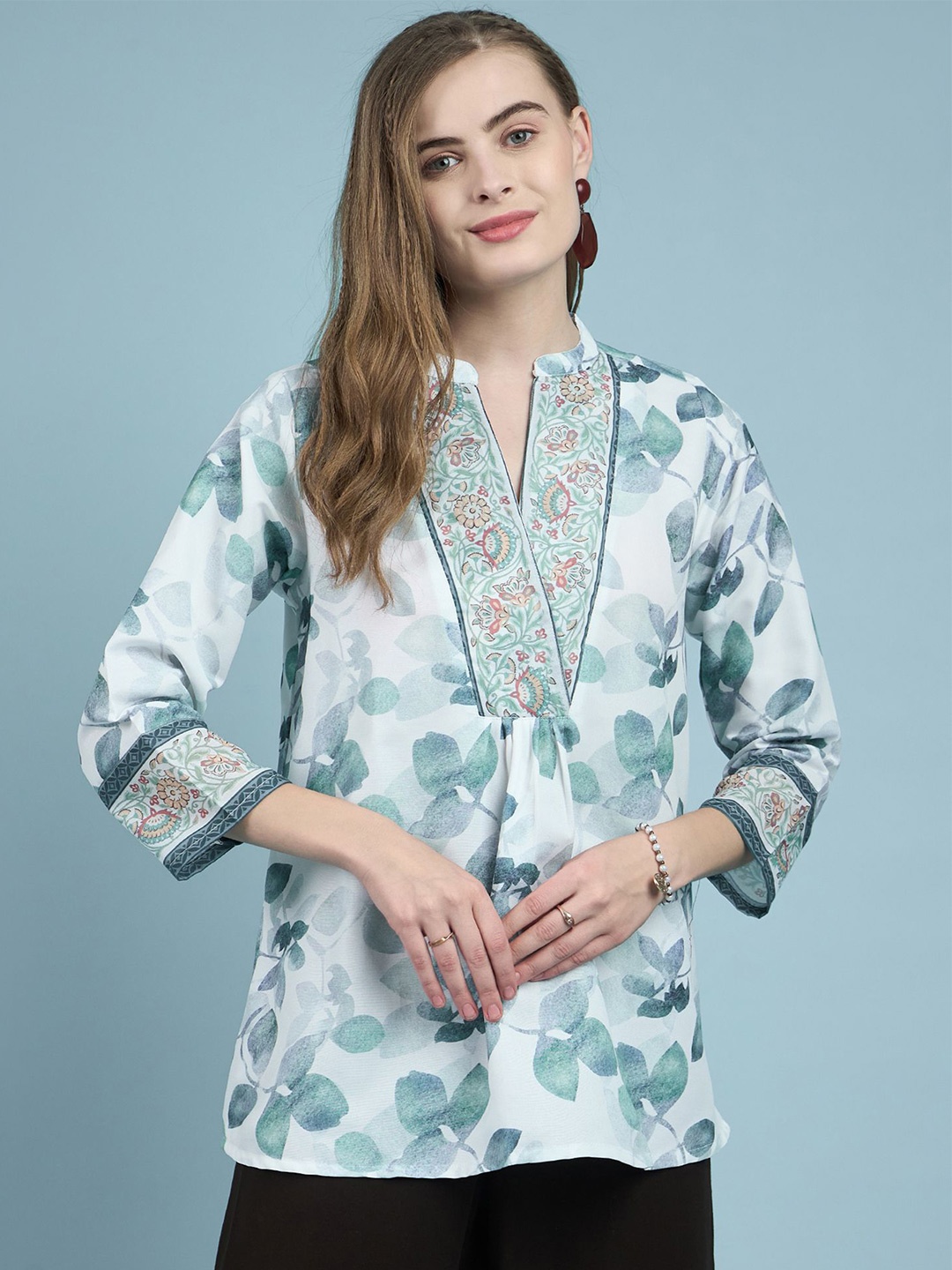 

A.V.M Prints Floral Print Cotton Top, White