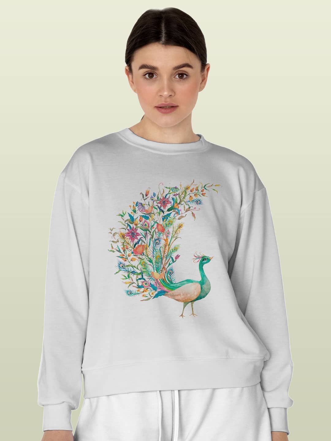 

macmerise Men Embroidered Sweatshirt, White