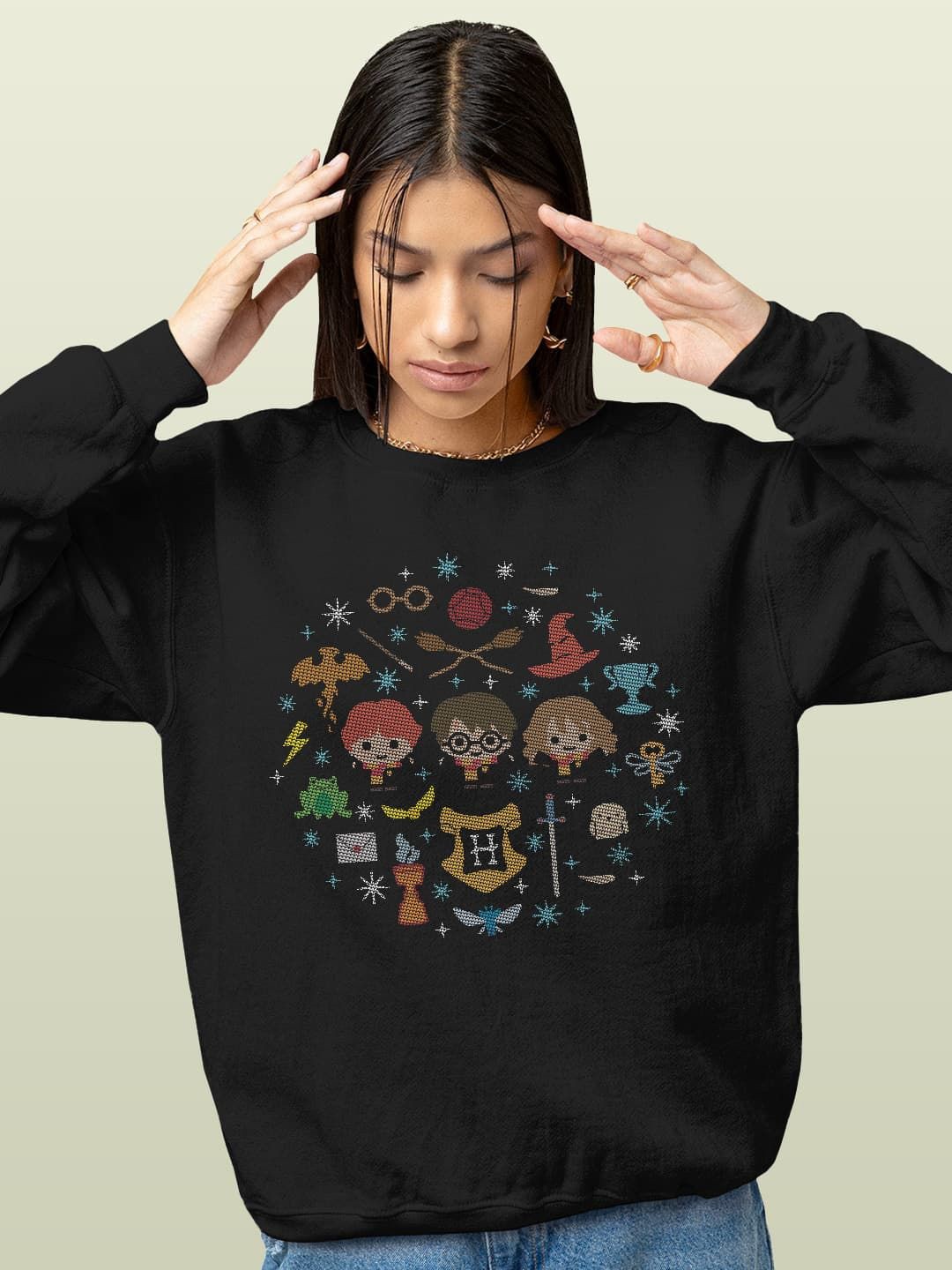 

macmerise Men Printed Sweatshirt, Black