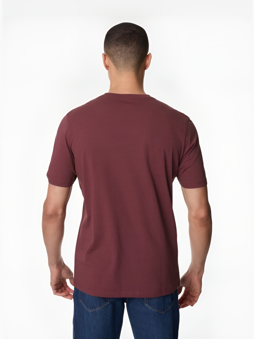 

Marks & Spencer Men Solid Round Neck Cotton T-shirt, Burgundy