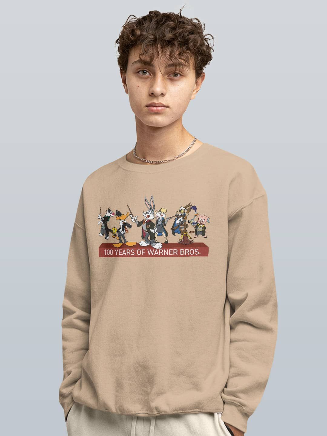 

macmerise Men Printed Sweatshirt, Beige