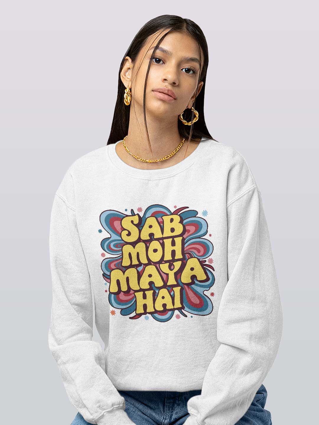 

macmerise Men Printed Sweatshirt, White