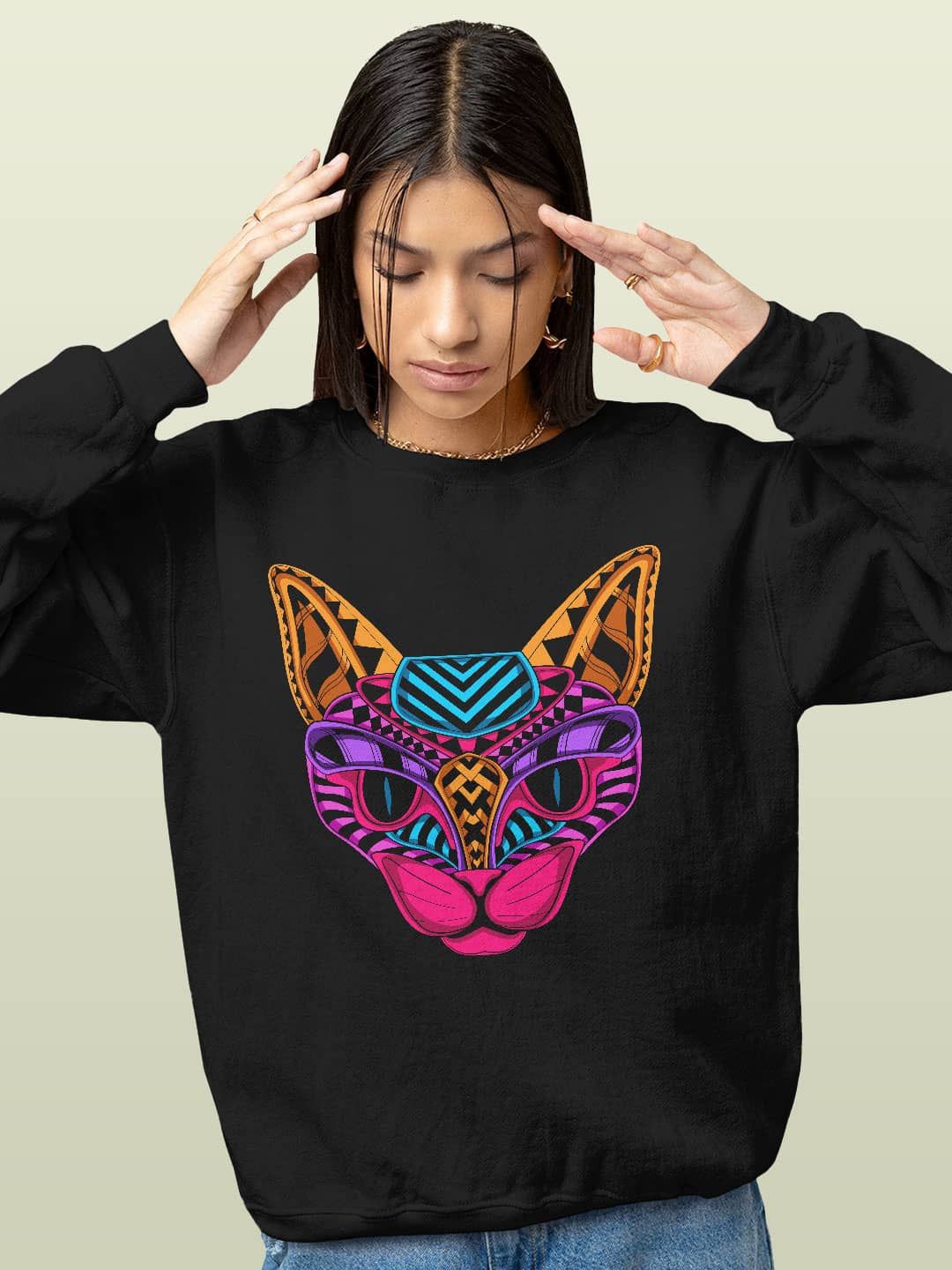 

macmerise Men Printed Sweatshirt, Black