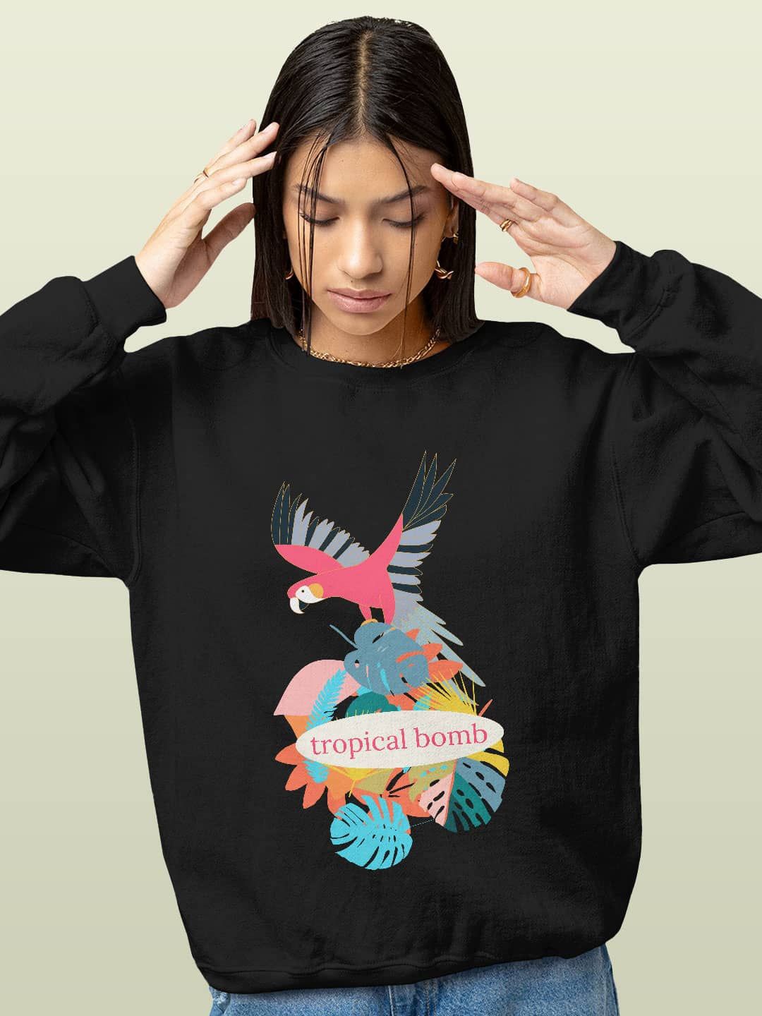 

macmerise Men Printed Sweatshirt, Black