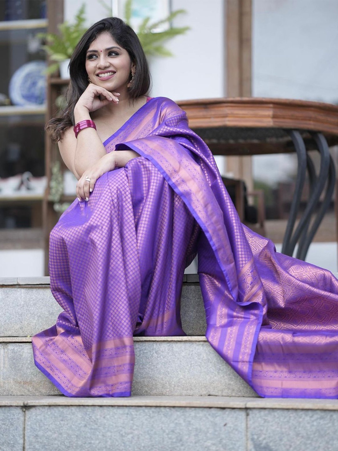 

Upalksh Woven Design Zari Kanjeevaram Saree, Blue