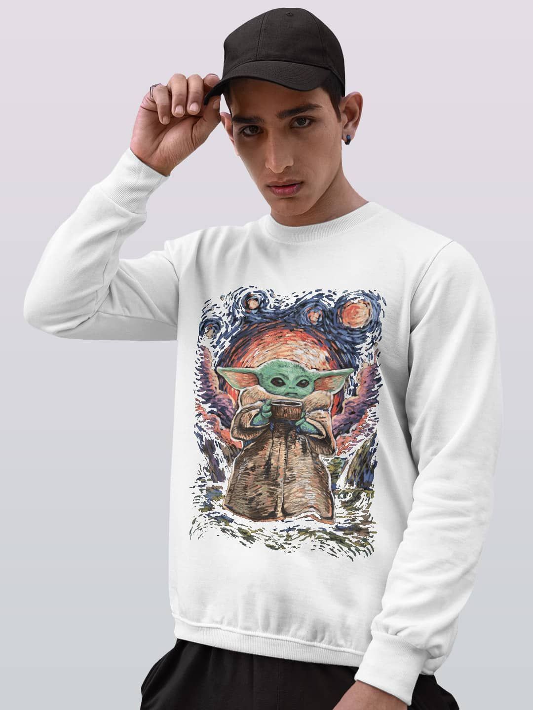 

macmerise Men Printed Sweatshirt, White